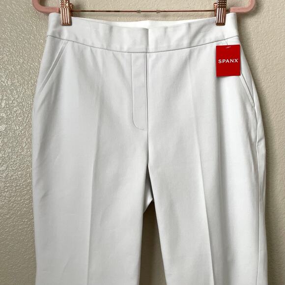 Spanx Pants Womens Medium White On The Go Kick Flare Pull On Stretch Shaping - Picture 5 of 14